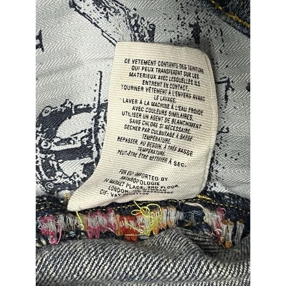 Anthropologie Blue Jean Shorts with Colorful Accents - Picture 7 of 12